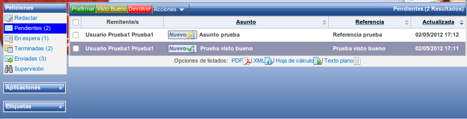 Bandeja de pendientes para navegadores no compatibles con la firma Bandeja de pendientes para navegadores no compatibles con la firma